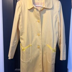 Larry Levine Light Yellow Trench Coat- Med- fall fashion